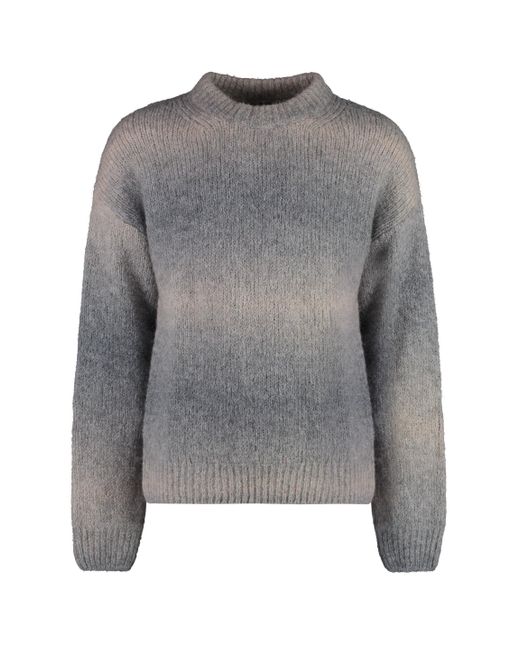 Gant Gray Wool-Blend Crew-Neck Sweater for men