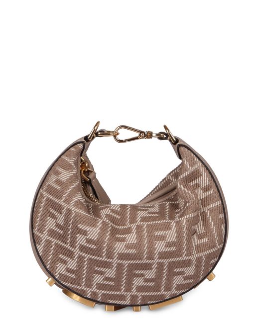 Mini hobo-bag graphy di Fendi in Brown