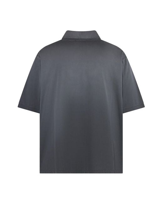 McQueen Gray Short Sleeve Cotton Polo Shirt for men