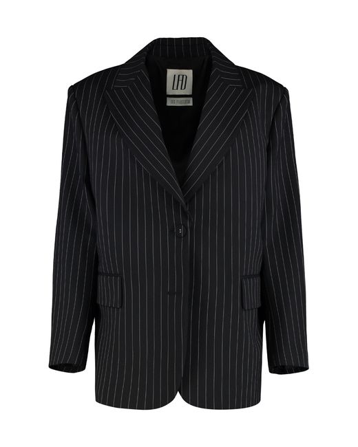 LES FILLES D'EVA Black Oversized Striped Blazer