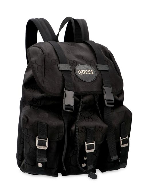 black and white grid backpack