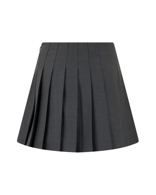 Self-Portrait Gray Pleated Short Skirt