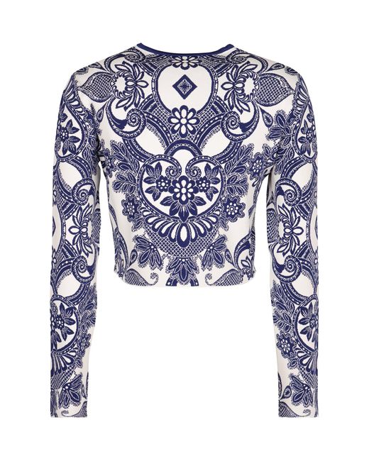 Etro Blue Jacquard Knit Cardigan