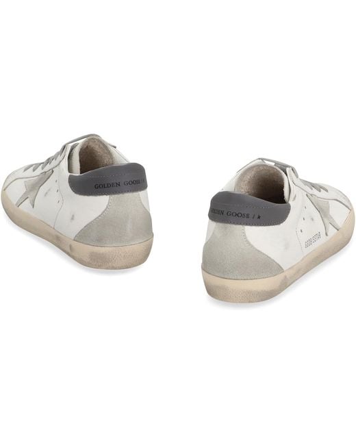 Golden Goose Deluxe Brand White Super-Star Distressed Leather Sneakers