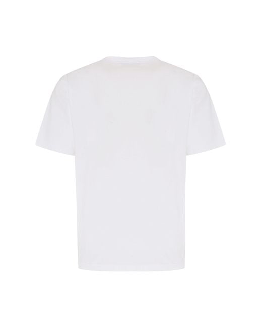 T-shirt girocollo in cotone di Stone Island in White da Uomo