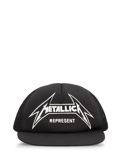 Represent Black Baseball Hat With Flat Visor