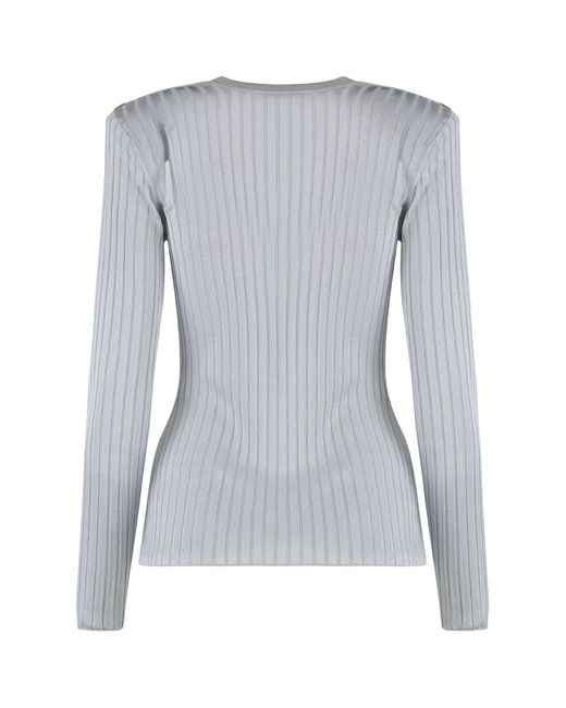 Elisabetta Franchi Gray Long Sleeve Top