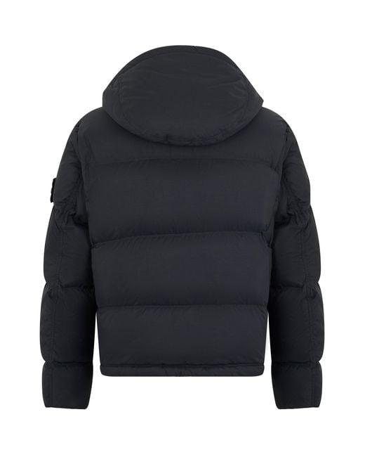 Stone Island Blue Padded Winter Jacket With Hood for men