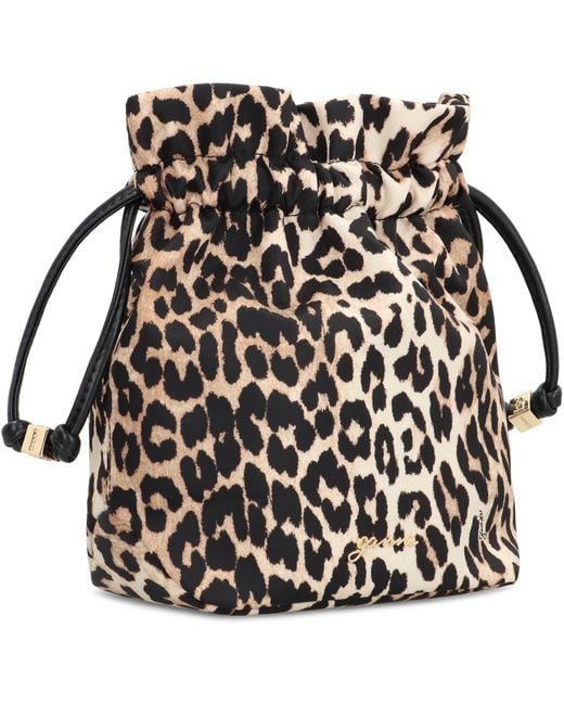 Ganni Black Bucket Bag Bou Printed