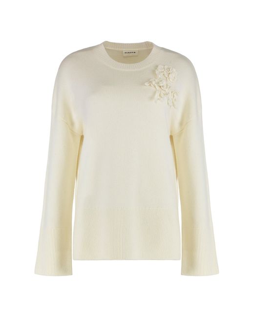 P.A.R.O.S.H. White Sweater With A Round Neck