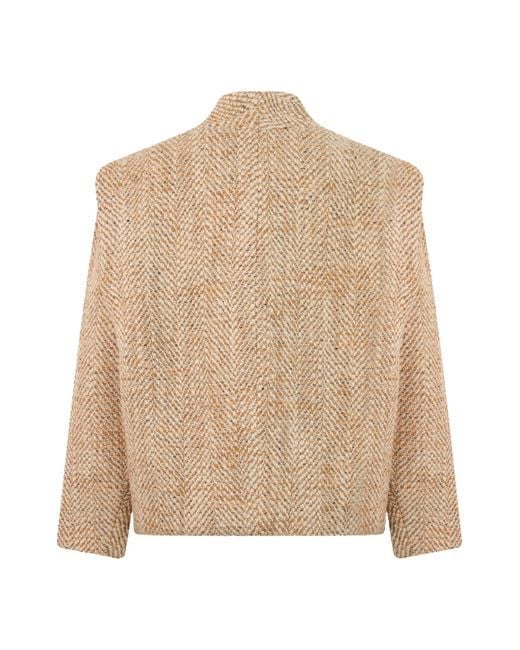 Isabel Marant Natural Cropped Jacket With Buttons
