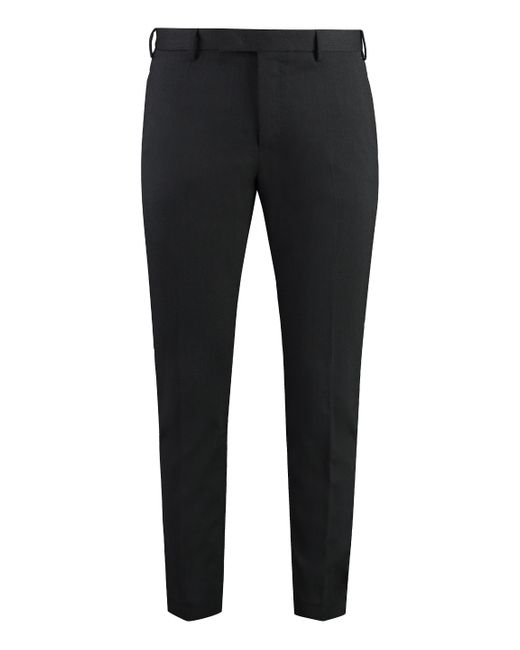 PT01 Black Dieci Wool Blend Trousers for men