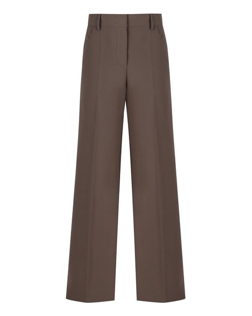 Philosophy Di Lorenzo Serafini Brown High-Waist Wide-Leg Fashion Trousers