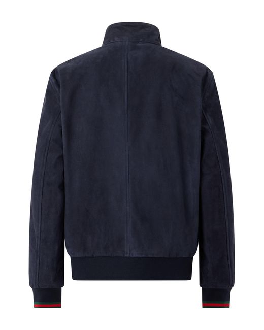 Gucci Blue Leather Jacket With Buttons for men