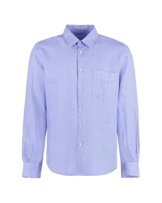 Aspesi Blue Linen Shirt for men