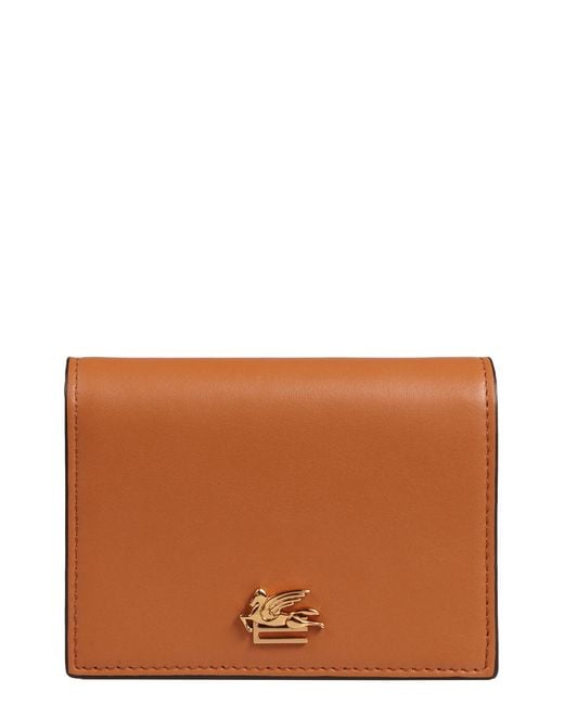 Etro Brown Logo Leather Wallet