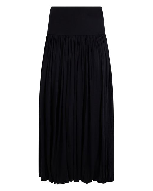 Totême Black Long Skirt With Crinkled Effect