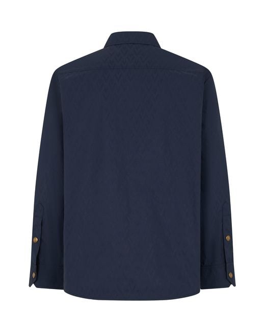 Valentino Garavani Blue Silk Shirt for men