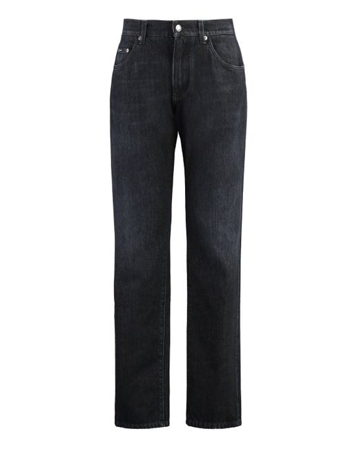 Jeans straight leg a 5 tasche di Dolce & Gabbana in Blue da Uomo