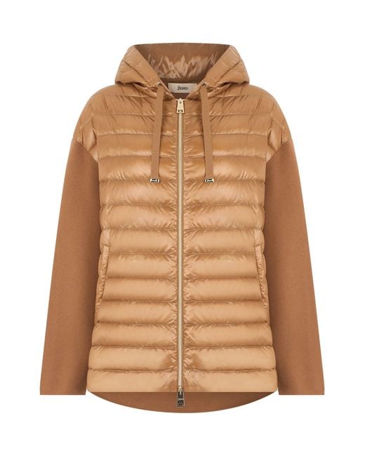 Herno Brown Padded Jacket With Hood