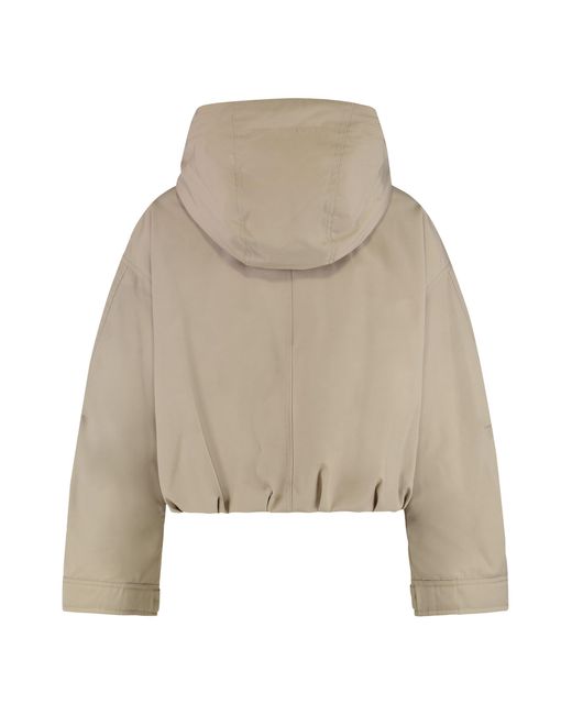 Moncler Natural Short Eucalyptus Jacket With Hood