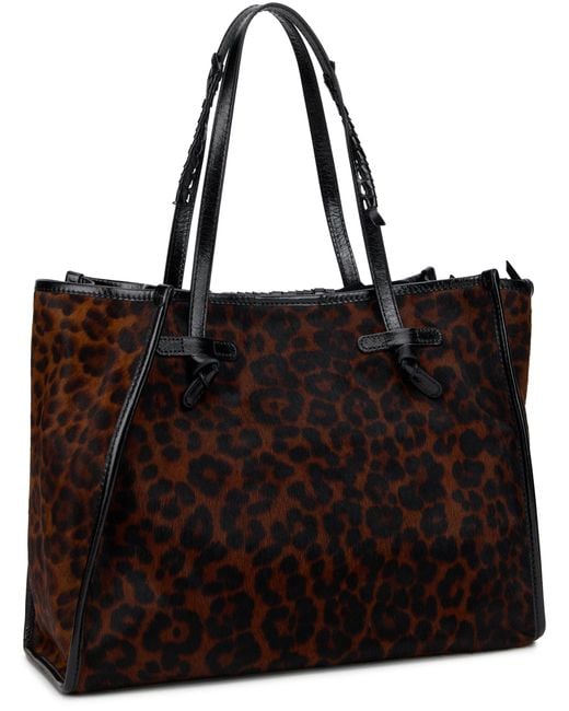 Gianni Chiarini Black Animal Print Tote Bag