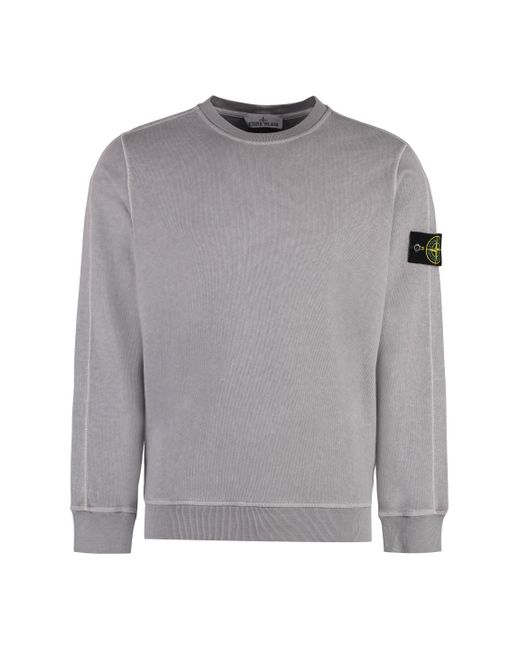 Stone Island Gray Cotton Crew-Neck Sweatshirt for men