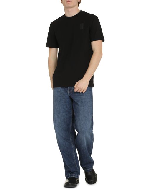 T-shirt girocollo in cotone di Ferragamo in Black da Uomo