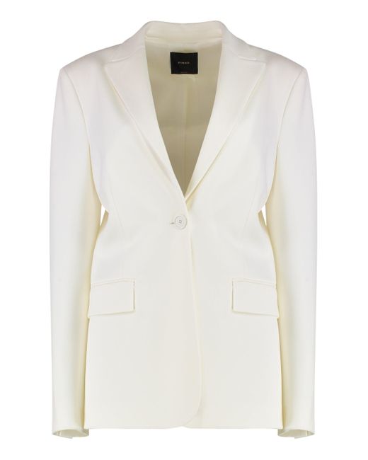 Pinko White Single-Button Blazer