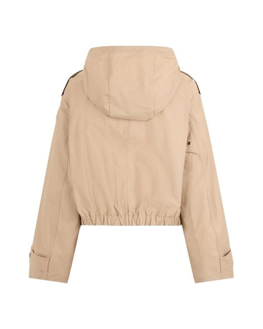 Moncler Natural Mini Hooded Cotton Blend Jacket
