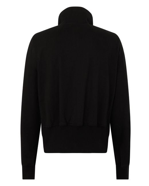 Rick Owens Black Asymmetrical Zip Hoodie for men