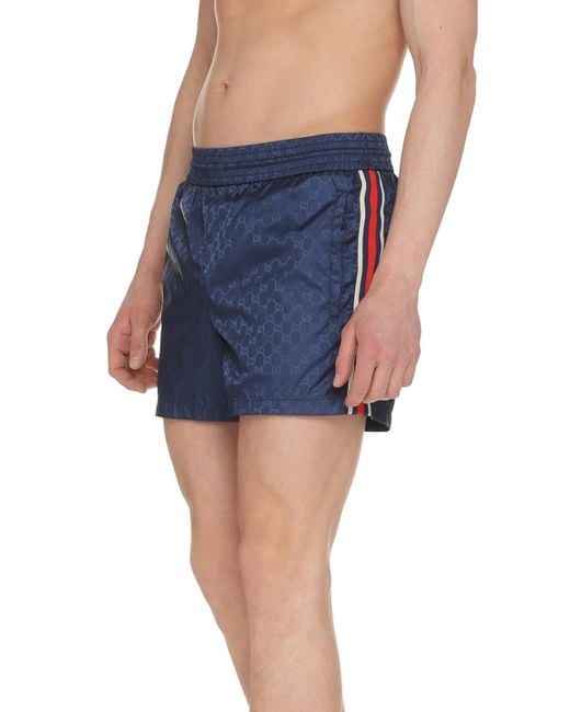 Gucci Blue Gg Nylon Swim Shorts for men
