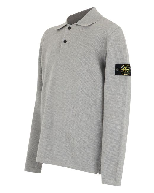Stone Island Gray Polo Sweater for men