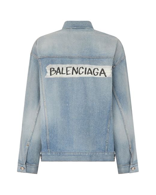 Balenciaga Blue Denim Jacket Made Of Cotton