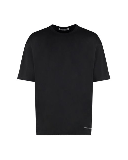 T-shirt girocollo in cotone di Comme des Garçons in Black da Uomo