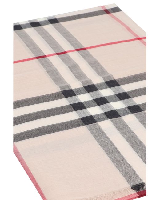 Burberry Pink Wool And Silk Scarf
