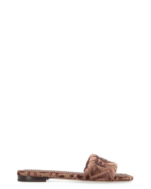 Fendi Brown Sunshine Slides