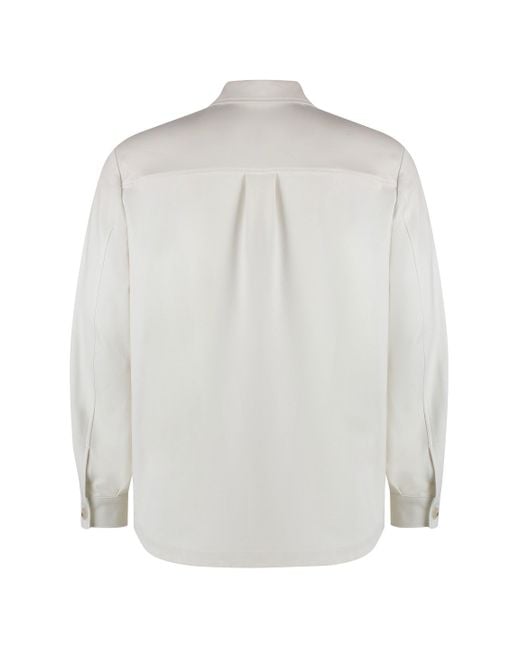 Boss White Viscose Overshirt for men