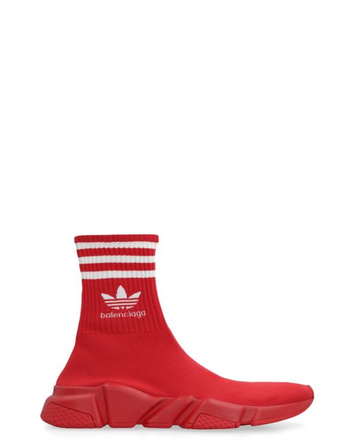 X Adidas - Sneakers Speed Trainers in maglia effetto calzino di Balenciaga in Red