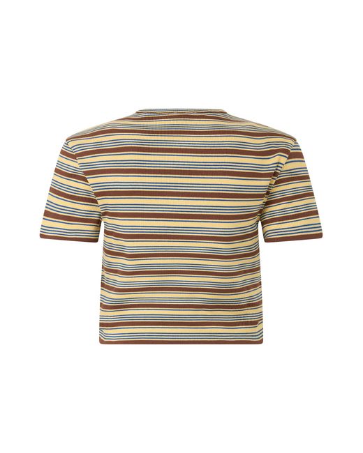 Fendi White Striped Cropped T-Shirt