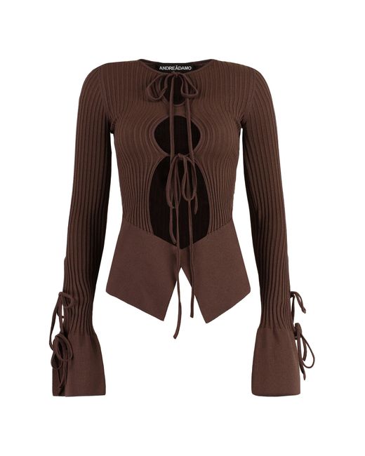 ANDREADAMO Brown Long-Sleeve Top