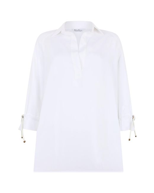 Max Mara White Blouse With Decorative Ties