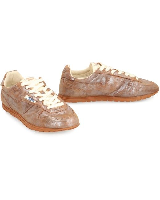 Autry Brown Windspin Low-Top Sneakers