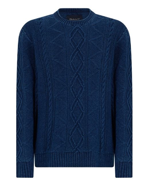 Gant Blue Crew Neck Sweater for men