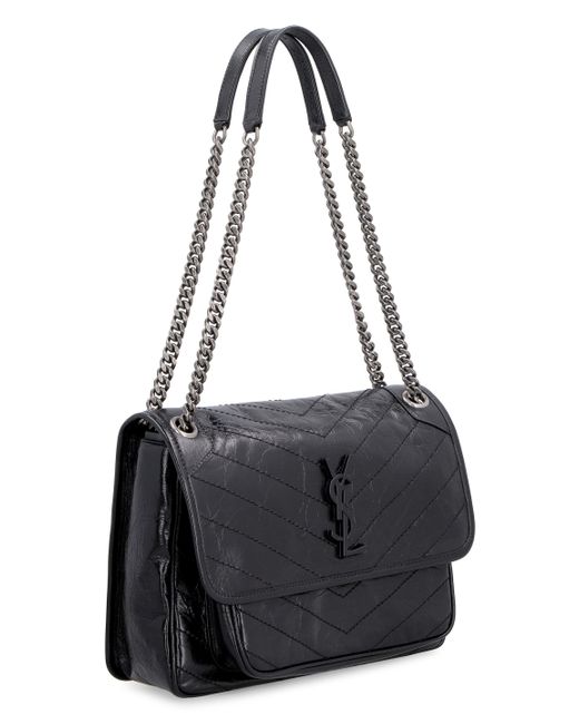 Saint Laurent Black Niki Quilted Leather Shoulder Bag