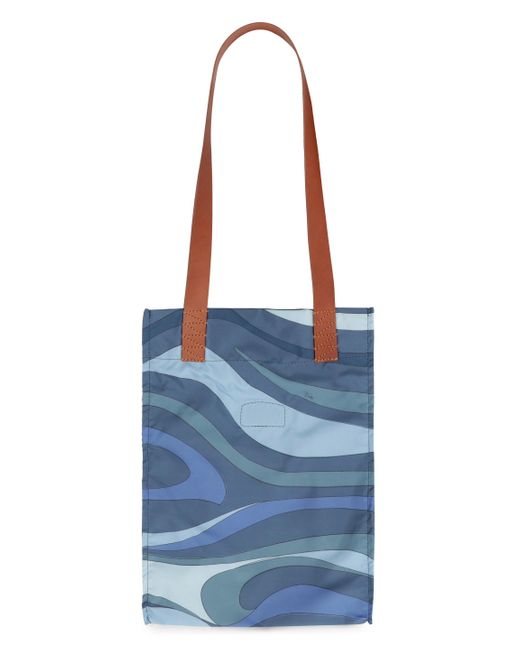 Emilio Pucci Blue Printed Tote Bag