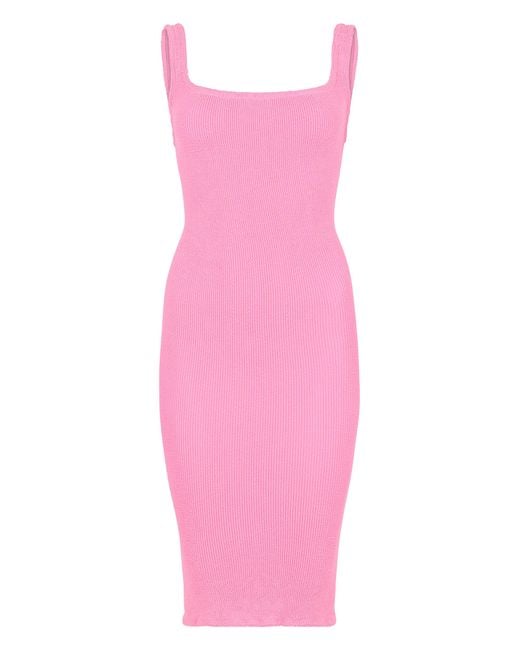 Hunza G Pink Midi Dress