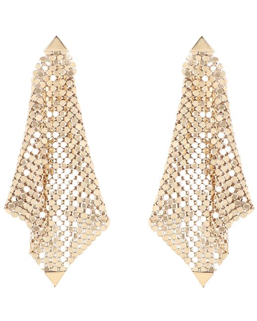 Rabanne Natural Pixel Metal Mesh Earrings