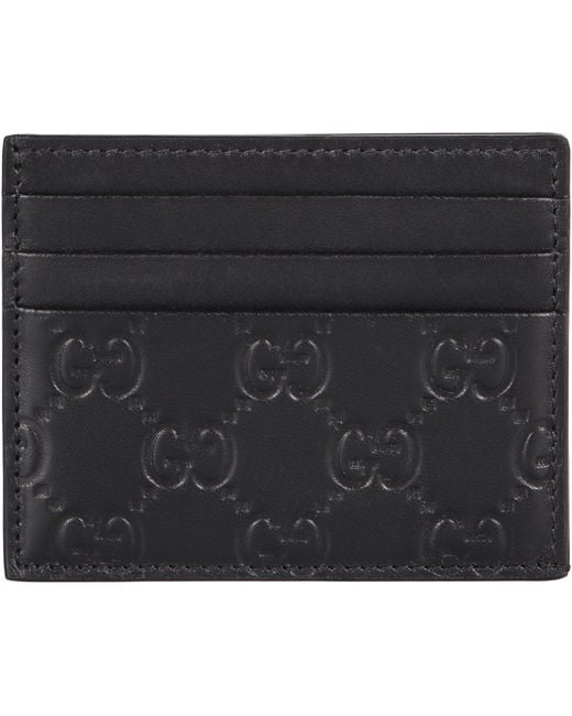 Gucci Black Card Holder Gg Emblem for men