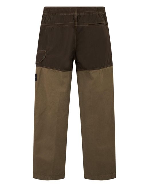 Stone Island Green Pants With Pockets for men